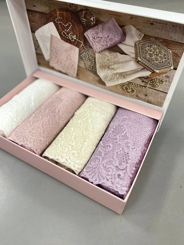 Подарочный набор полотенец-салфеток 30х50(4) Maison Dor NEW TRENDY хлопковая/бамбуковая махра, фото, фотография