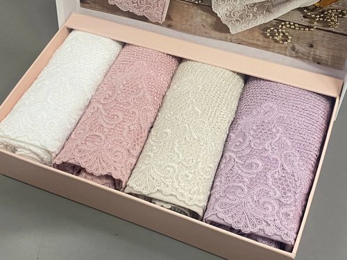 Подарочный набор полотенец-салфеток 30х50(4) Maison Dor NEW TRENDY хлопковая/бамбуковая махра, фото, фотография