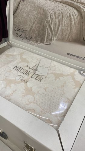 Махровая простынь для укрывания Maison Dor CELESTINA хлопок бежевый 220х240, фото, фотография