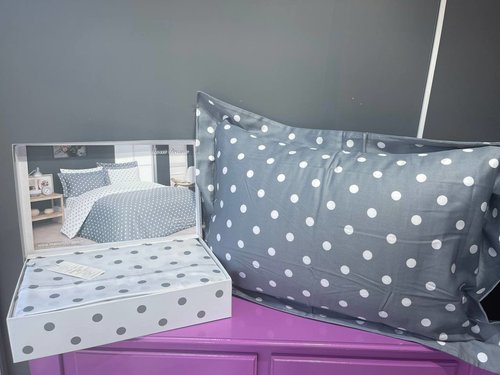 Постельное белье Maison Dor SWEET DREAMS хлопковый сатин серый 1,5 спальный, фото, фотография