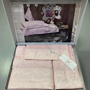 Набор полотенец для ванной 3 пр. Maison Dor ROSE MARINE хлопковая/бамбуковая махра грязно-розовый