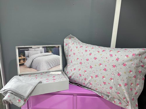 Постельное белье Maison Dor ROSALINDA хлопковый ранфорс серый евро, фото, фотография