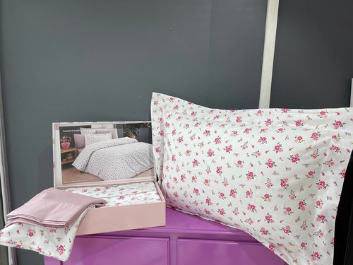 Постельное белье Maison Dor ROSALINDA хлопковый ранфорс грязно-розовый евро, фото, фотография