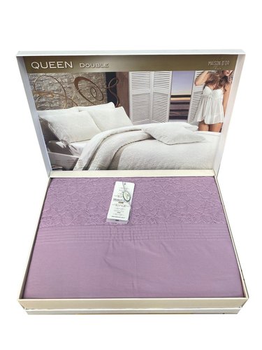 Постельное белье Maison Dor QUEEN хлопковый сатин фиолетовый евро, фото, фотография