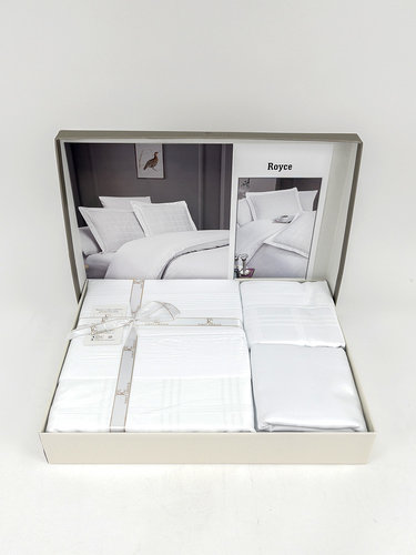Постельное белье First Choice ROYCE хлопковый сатин делюкс white евро, фото, фотография