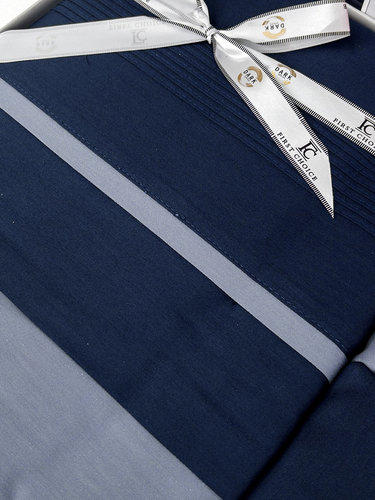 Постельное белье First Choice SERENITY хлопковый сатин делюкс dark grey & navy blue евро, фото, фотография