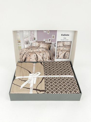 Постельное белье First Choice CALISTO хлопковый сатин soil евро, фото, фотография