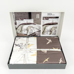 Постельное белье First Choice DOGA хлопковый сатин brown евро, фото, фотография