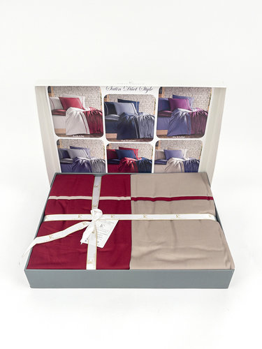 Постельное белье First Choice DUET STYLE хлопковый сатин red & beige евро, фото, фотография