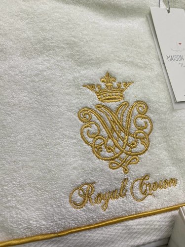 Набор полотенец для ванной 3 пр. Maison Dor ROYAL CROWN хлопковая махра кремовый, фото, фотография