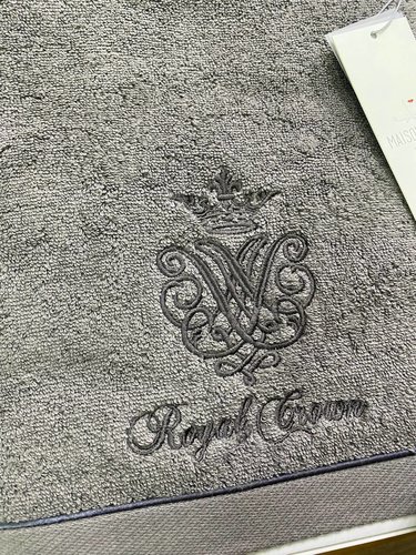 Набор полотенец для ванной 3 пр. Maison Dor ROYAL CROWN хлопковая махра антрацит, фото, фотография