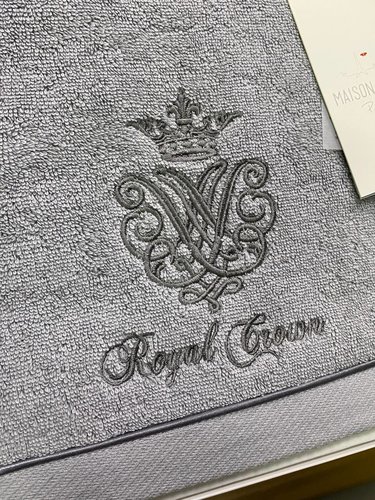 Набор полотенец для ванной 3 пр. Maison Dor ROYAL CROWN хлопковая махра серый, фото, фотография