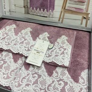 Набор полотенец для ванной 3 пр. Maison Dor JASMIN хлопковая/бамбуковая махра фиолетовый