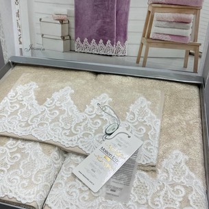 Набор полотенец для ванной 3 пр. Maison Dor JASMIN хлопковая/бамбуковая махра бежевый