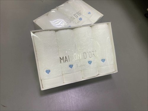 Подарочный набор полотенец-салфеток 30х50(4) Maison Dor SOFT HEARTS хлопковая махра голубой, фото, фотография