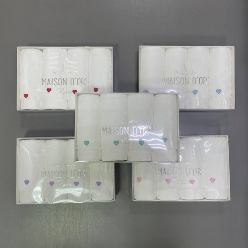 Подарочный набор полотенец-салфеток 30х50(4) Maison Dor SOFT HEARTS хлопковая махра голубой, фото, фотография