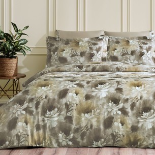 Постельное белье Tivolyo Home FLOWERY сатин, жатый шёлк евро