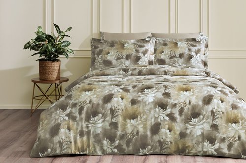 Постельное белье Tivolyo Home FLOWERY сатин, жатый шёлк евро, фото, фотография