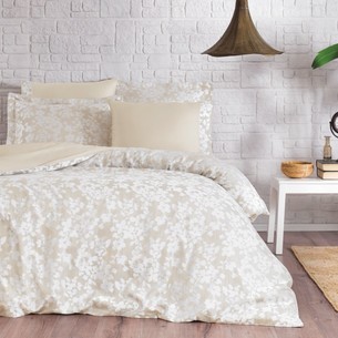 Постельное белье Tivolyo Home JACQUARD PRINTEMPS сатин-жаккард экрю евро