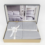 Постельное белье First Choice LAMONE хлопковый сатин-жаккард grey евро, фото, фотография