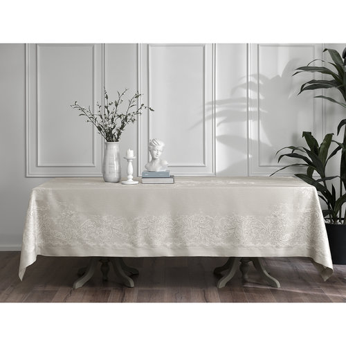 Скатерть прямоугольная Tivolyo Home RETRO полиэстер серый 160х280, фото, фотография