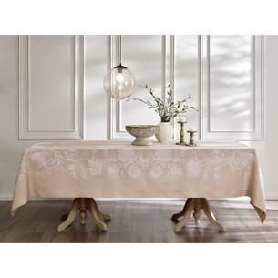 Скатерть прямоугольная Tivolyo Home TRELLIS полиэстер бежевый 160х280