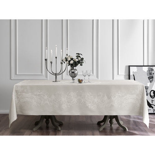 Скатерть прямоугольная Tivolyo Home VINTAGE полиэстер серый 160х280, фото, фотография
