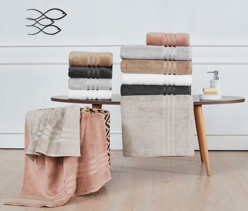 Полотенце для ванной Soft Cotton PREMIUM хлопковая махра светло-серый 50х100, фото, фотография
