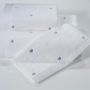 Подарочный набор полотенец-салфеток 30х50 см (3 шт.) Soft Cotton LOVE хлопковая махра голубой