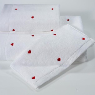 Подарочный набор полотенец-салфеток 30х50 см (3 шт.) Soft Cotton LOVE хлопковая махра красный
