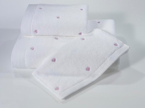 Подарочный набор полотенец-салфеток 30х50 см (3 шт.) Soft Cotton LOVE хлопковая махра лиловый, фото, фотография