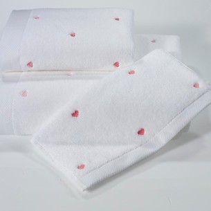 Подарочный набор полотенец-салфеток 30х50 см (3 шт.) Soft Cotton LOVE хлопковая махра розовый