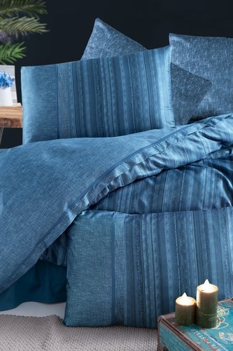 Постельное белье Karven TALYA хлопковый сатин делюкс blue евро, фото, фотография
