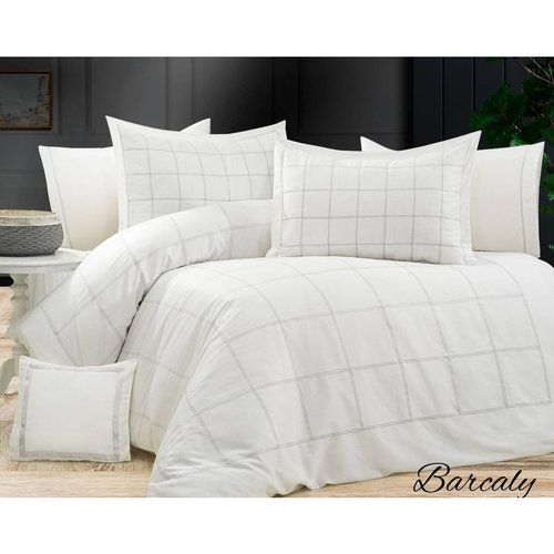 Постельное белье Grazie Home BARCLAY хлопковый сатин делюкс кремовый+серый евро, фото, фотография
