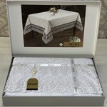 Скатерть прямоугольная Efor MELISA жаккард белый 160х220, фото, фотография