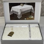Скатерть прямоугольная Efor MELISA жаккард кремовый 160х350, фото, фотография