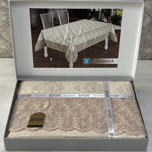 Скатерть прямоугольная Efor DAMASK жаккард капучино 160х220