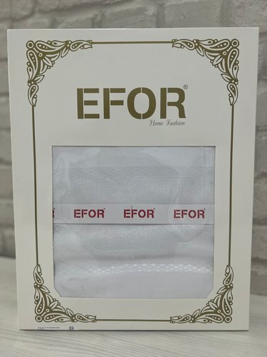 Скатерть прямоугольная Efor DORE жаккард белый 160х220, фото, фотография