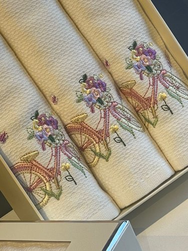 Подарочный набор кухонных полотенец Tivolyo Home FLOWER BASKET хлопковая вафля, фото, фотография