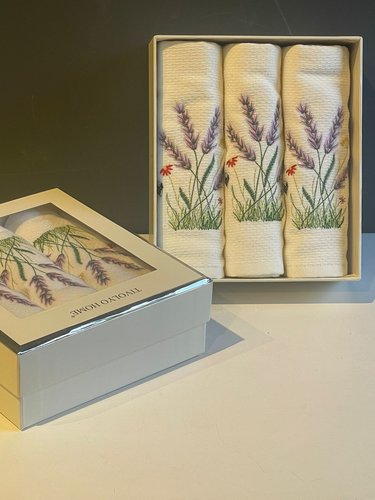 Подарочный набор кухонных полотенец Tivolyo Home SECRET GARDEN хлопковая вафля, фото, фотография