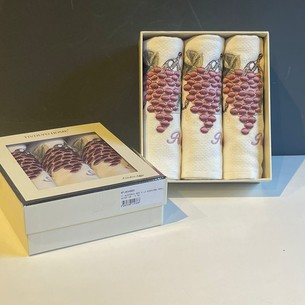 Подарочный набор кухонных полотенец Tivolyo Home WISTERIA фиолетовый хлопковая вафля