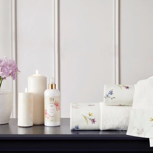 Подарочный набор полотенец для ванной 2 пр. Tivolyo Home BROCADE хлопковая махра кремовый