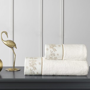 Подарочный набор полотенец для ванной 2 пр. Tivolyo Home MOTIF хлопковая махра кремовый