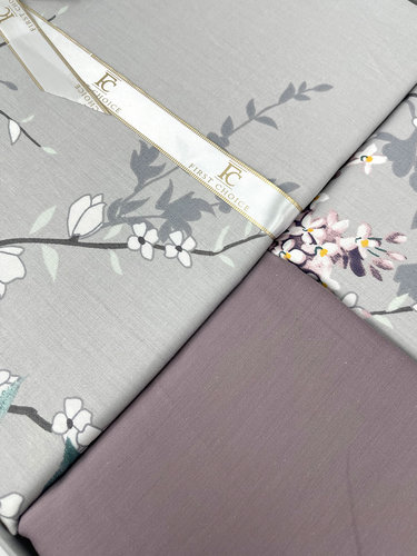 Постельное белье First Choice WISTERIA хлопковый сатин lilac евро, фото, фотография