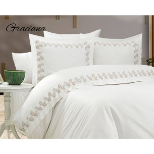 Постельное белье Grazie Home GRACIANA хлопковый сатин делюкс кремовый евро