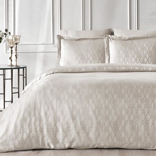 Постельное белье Tivolyo Home STELLA хлопковый сатин-жаккард серый евро