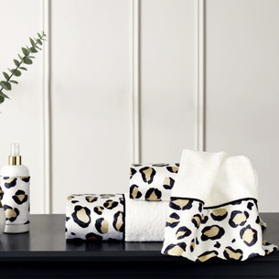 Подарочный набор полотенец для ванной 2 пр. Tivolyo Home CHEETAH хлопковая махра белый