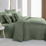 Простынь Sarev MONOCHROME хлопковый сатин делюкс smoke green 220х280, фото, фотография