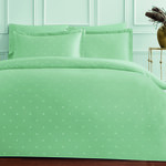 Постельное белье Tivolyo Home MY LOVE хлопковый сатин-жаккард ментоловый евро, фото, фотография