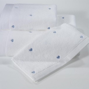 Набор полотенец для ванной 50х100, 75х150 Soft Cotton LOVE хлопковый микрокоттон голубой